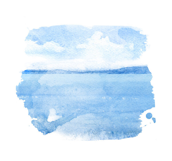 Watercolor illustration of a sea