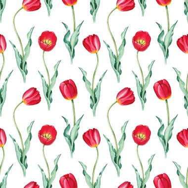 Lale çiçek. Sulu Boya Dikişsiz desen