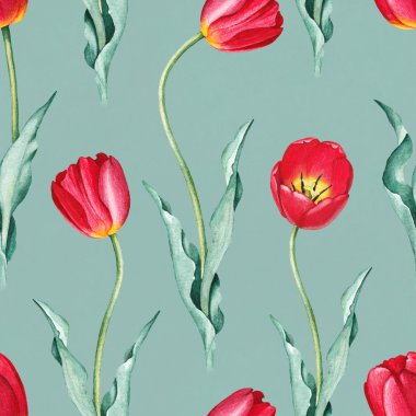 Lale çiçek seamless modeli