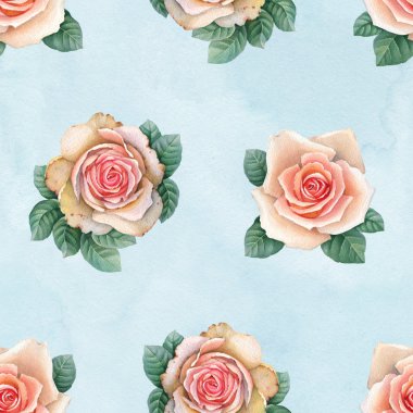 Suluboya gül deseni