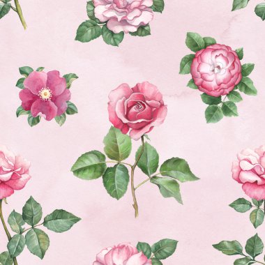 Suluboya gül deseni