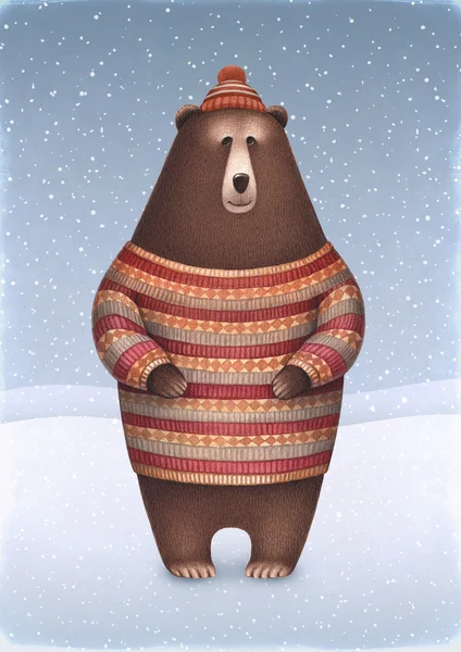 Watercolor illustration of bear. — Stock Photo, Image