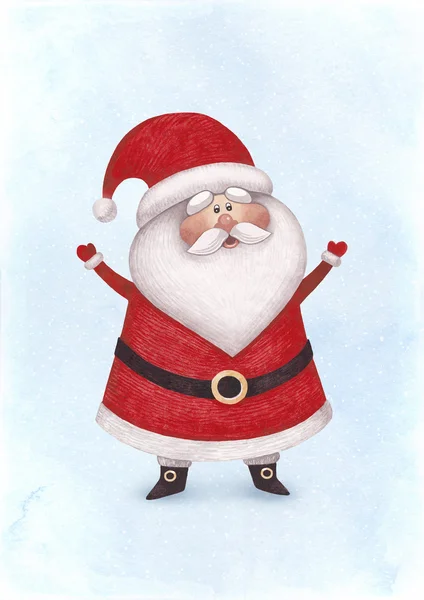 Aquarell-Illustration von Weihnachtsmann. — Stockfoto