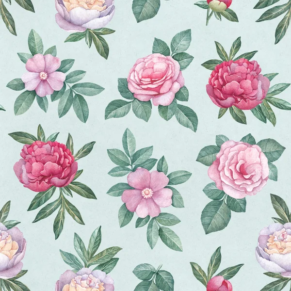 Watercolor floral pattern — Stock Photo, Image