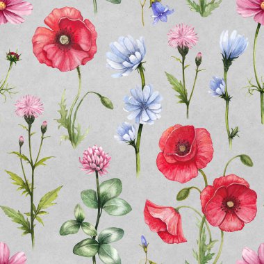 Vahşi çiçekler pürüzsüz desen