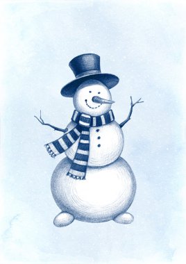 Kardan adam. Karakalem