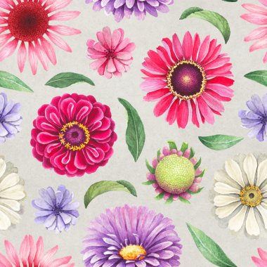 Suluboya çiçekli desen