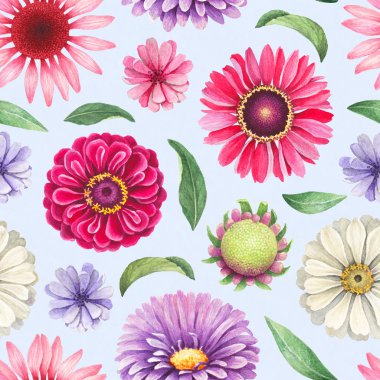 Suluboya çiçekli desen