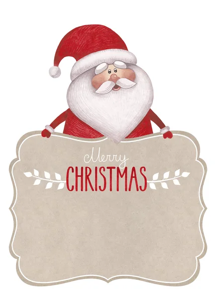 Akvarel ilustrace Santa Clause. Ideální pro vánoční — Stock fotografie