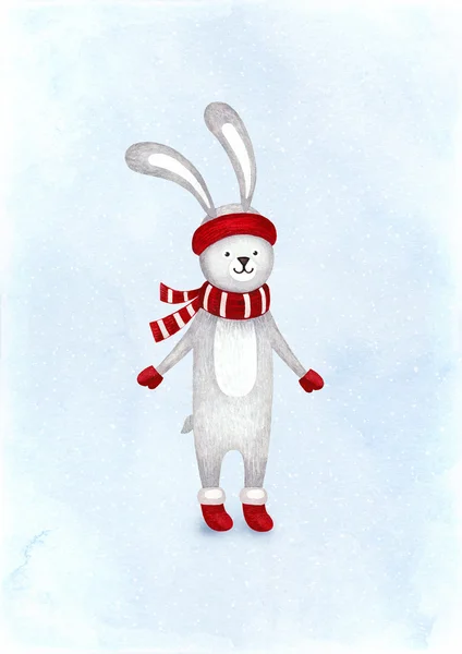 Akvarel obrázek králíka. — Stock fotografie