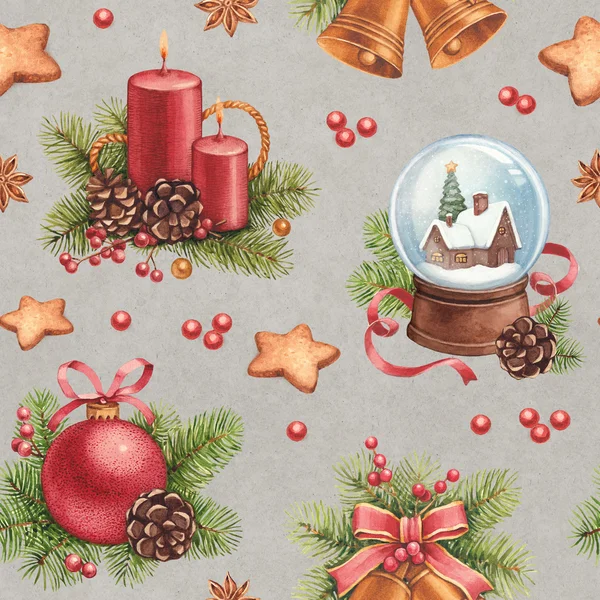 Vintage Christmas pattern — Stock Photo, Image