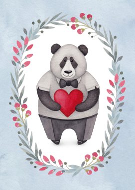 Sevimli panda ayısı kartı