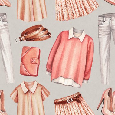 Moda rahat pembe elbise modeli 