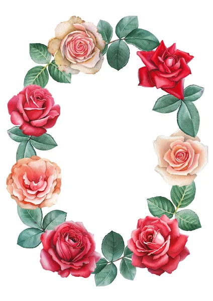 Aquarel roze bloemen kaart — Stockfoto