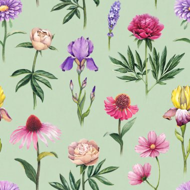 Suluboya çiçek deseni