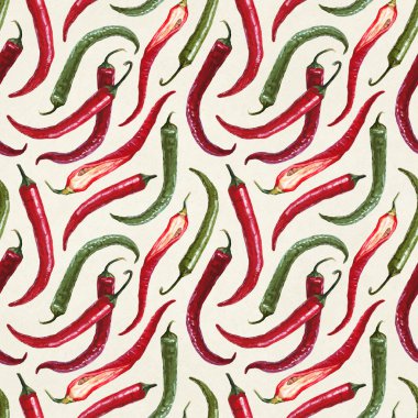 desen suluboya chili biber ile