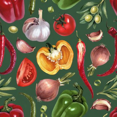 suluboya sebze ile desen