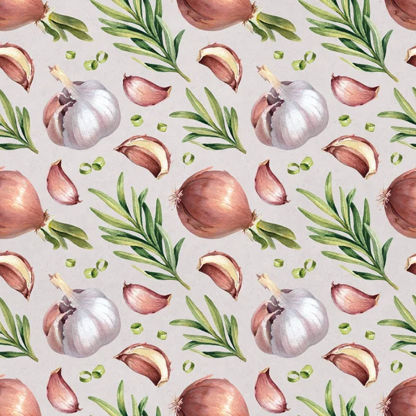 suluboya soğan, sarımsak ve biberiye ile desen 