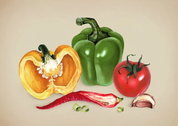 Icono de verduras acuarela —  Fotos de Stock