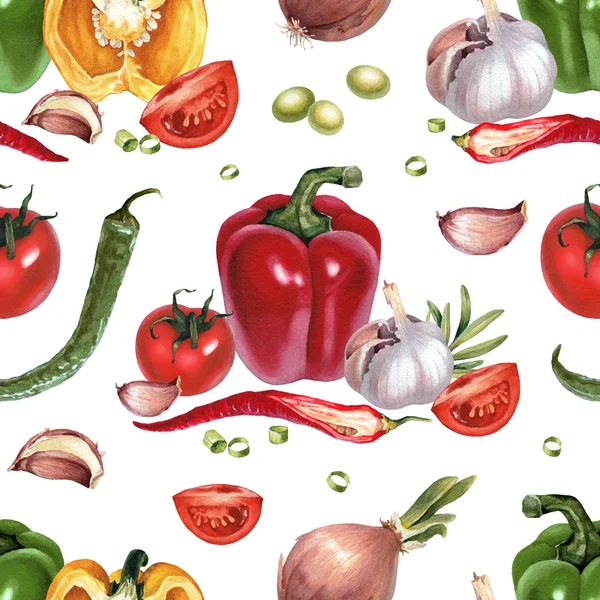 Vzorek se akvarelu zeleninou — Stock fotografie
