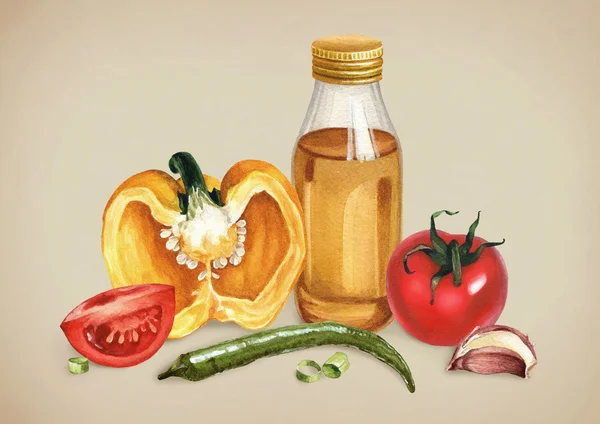 Akvarell zöldség ikon — Stock Fotó