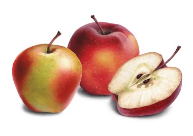 Olgun elma yığını