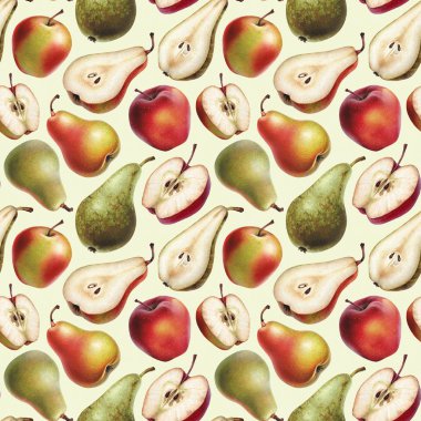 Elma ve armut ile desen 