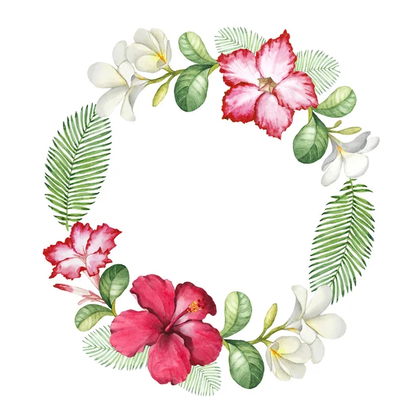 Hintergrund mit Aquarell tropischen Blumen. Perfekt für Greetin — Stockfoto