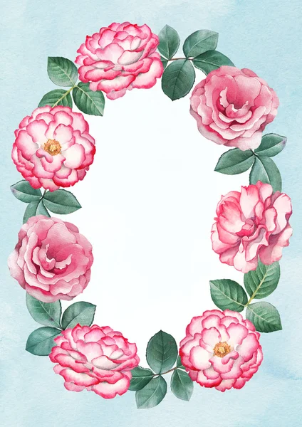 Bakgrund med akvarell rosa blommor. — Stockfoto