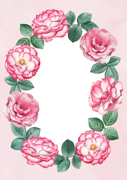 Achtergrond met aquarel roze bloemen. — Stockfoto
