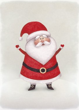 Noel Baba'nın suluboya resim