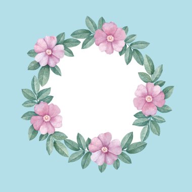 suluboya çiçek çerçevesi.