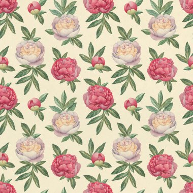 Suluboya Şakayık çiçekleri desen