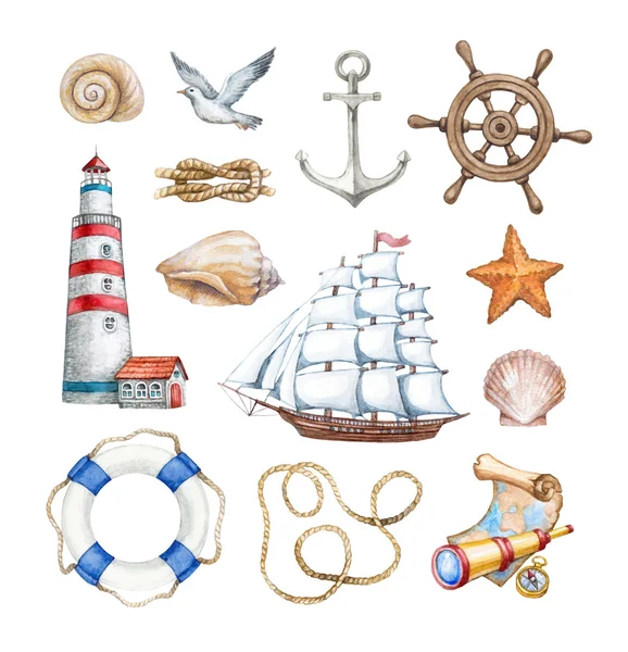 Set of  nautical illustrations — Stock Photo, Image