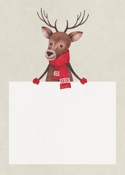 Akwarela ilustracja jeleni — Zdjęcie stockowe