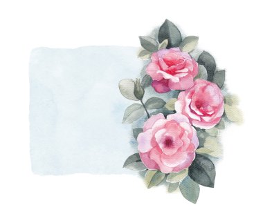 Suluboya yabani gül çiçek.