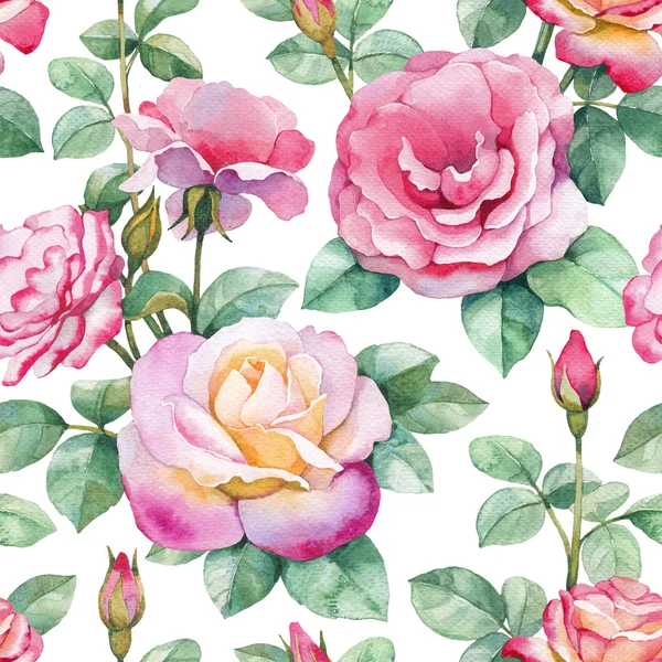 Aquarelle motif de fleurs roses — Photo