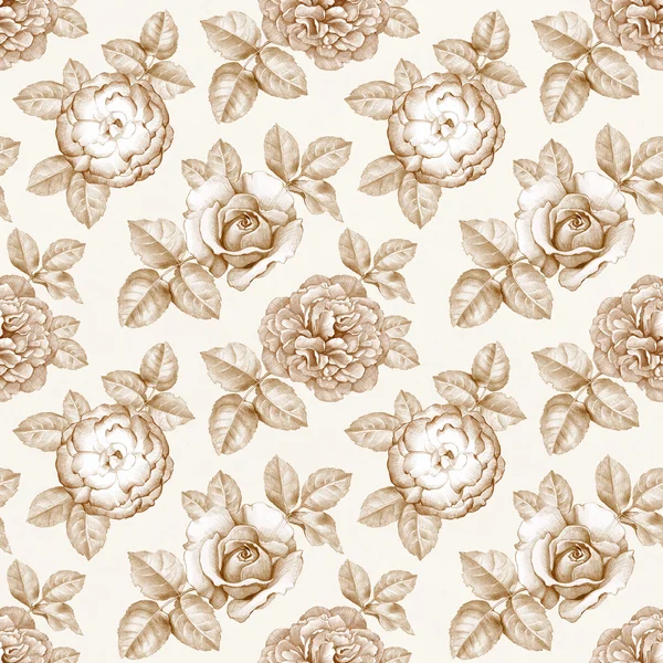 Pattern with pencil flowers drawings — Stock Photo, Image