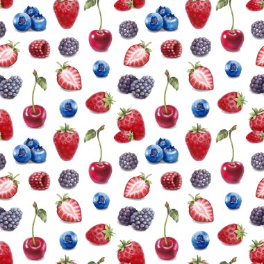 Suluboya çilek deseni