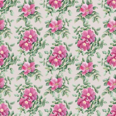 Köpek Güllü suluboya desen