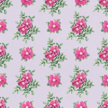 Köpek Güllü suluboya desen