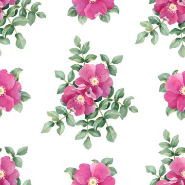 Köpek Güllü suluboya desen