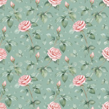 Sulu Boya desen gül