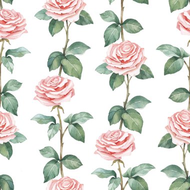 Sulu Boya desen gül