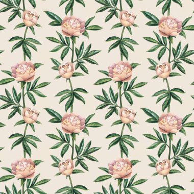 Suluboya Şakayık çiçekleri desen