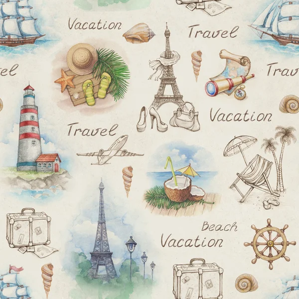 Travel seamless pattern — Stock Photo, Image