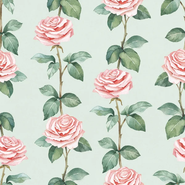 Watercolor pattern with roses — Stock Photo, Image