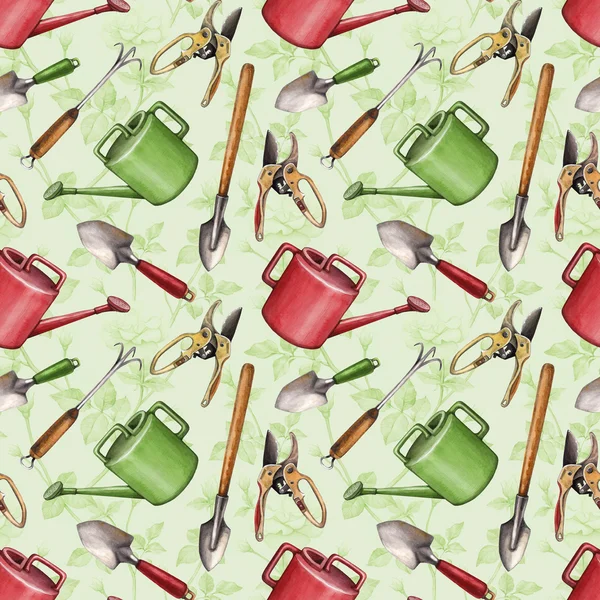 Garden tools pattern — Stock Photo, Image