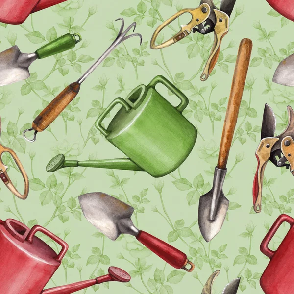 Garden tools pattern — Stock Photo, Image