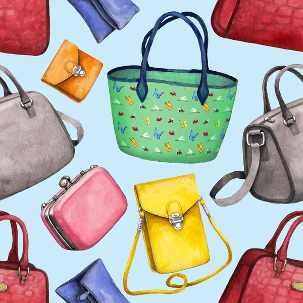 Akvarell handväska mönster — Stockfoto